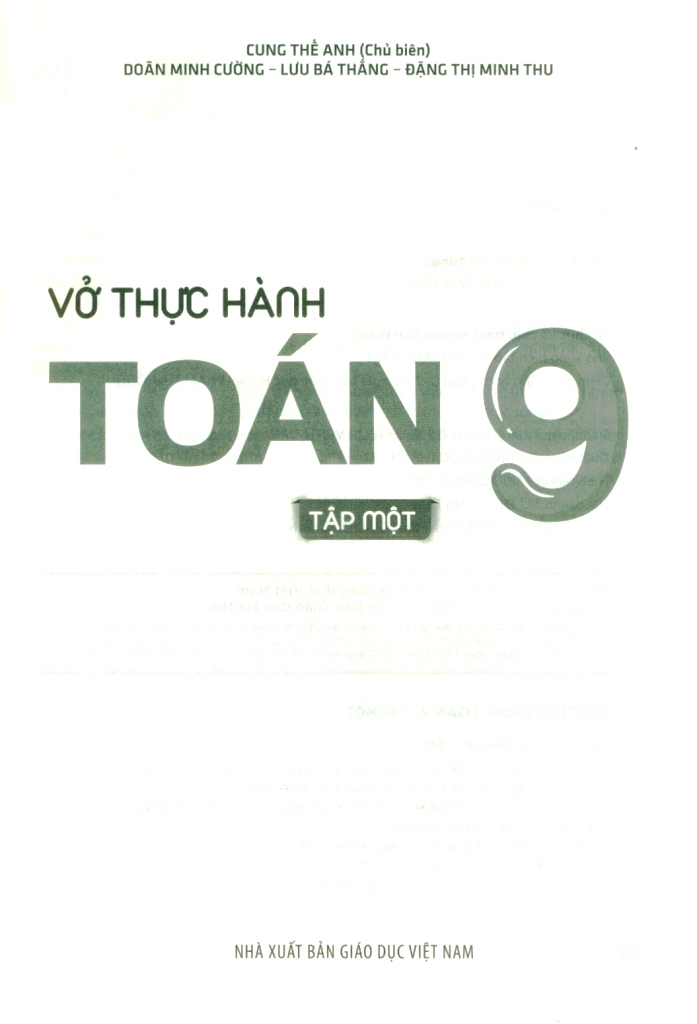 VỞ THỰC HÀNH TOÁN LỚP 9 - TẬP 1 (Kết nối tri thức với cuộc sống)